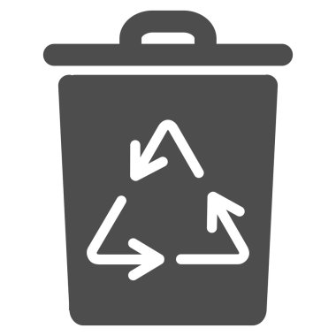 Trash-can düz simgesi