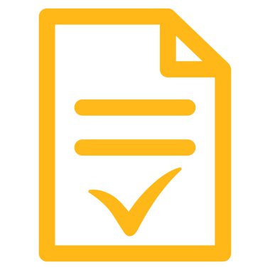 Geçerli belge düz simgesi