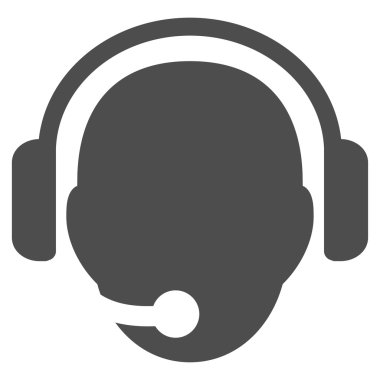 Operatör kafa düz simgesi