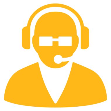 Destek operatör düz simgesi