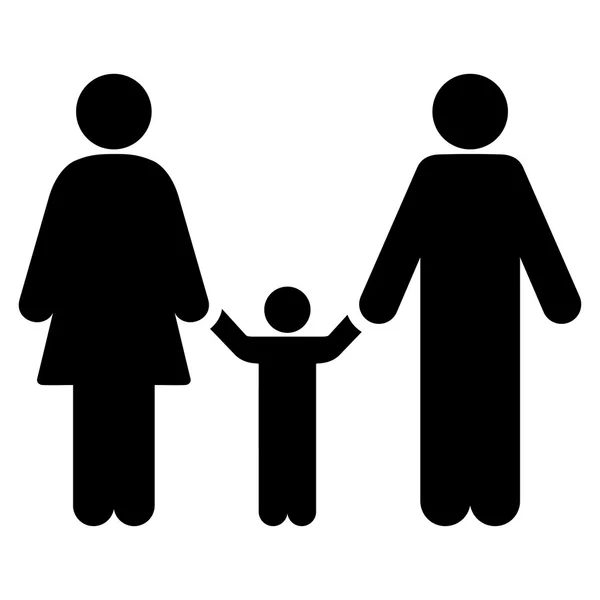 Parents And Child Flat Icon — Stock Vector