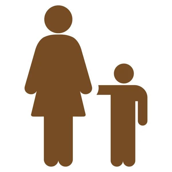 Moeder met zoon pictogram — Stockvector