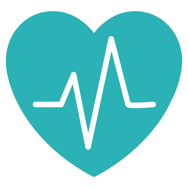 Heart Ekg Flat Icon — Stock Vector