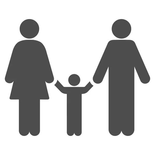 Parents et enfant Icône plate — Image vectorielle