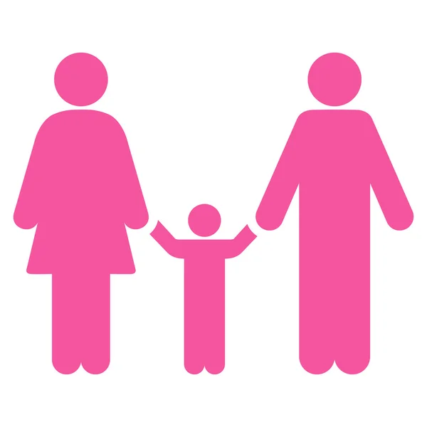 Parents And Child Flat Icon — Stock Vector