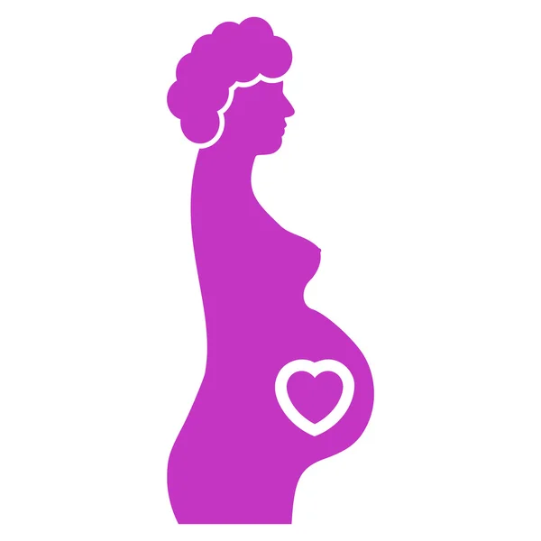 Ícone plana fêmea grávida — Vetor de Stock