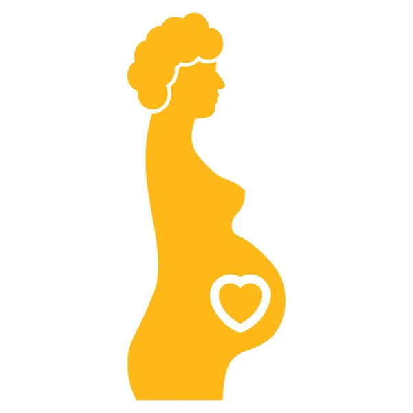 Pregnant Female Flat Icon — Stock Vector