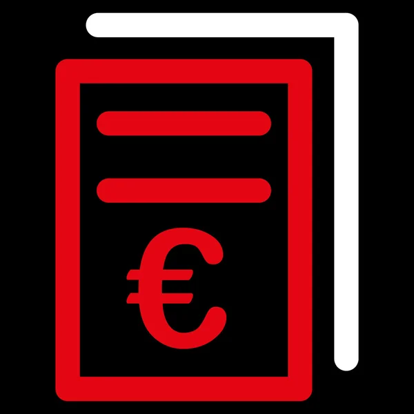 Ícone das facturas em euros —  Vetores de Stock