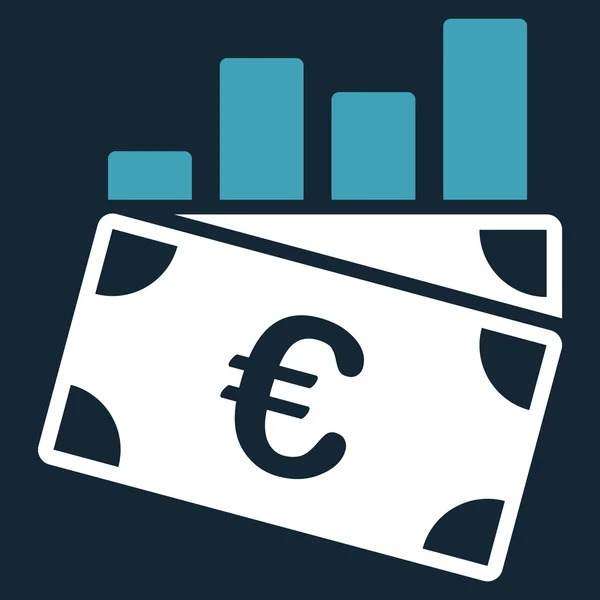 Euro Icona Grafico di Vendita — Vettoriale Stock