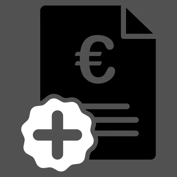 Icône de facture médicale Euro — Image vectorielle
