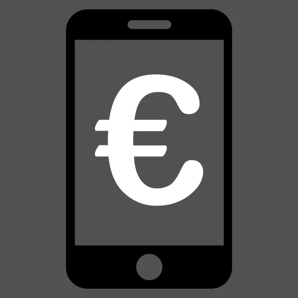 Значок мобильного платежа евро — стоковый вектор