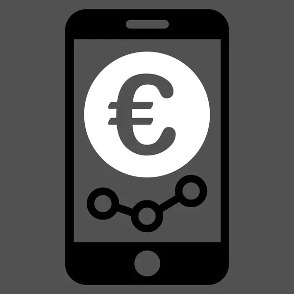 Икона мониторинга мобильного рынка Европы — стоковый вектор