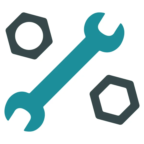 Wrench and Nuts Flat Icon — Stock Vector