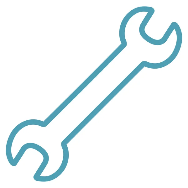 Contour Wrench Flat Icon — Stock Vector