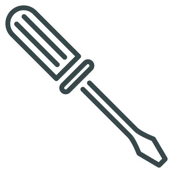 Contour Screwdriver Flat Icon — Stock Vector