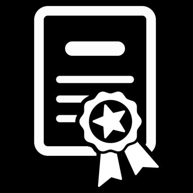 Onaylı Diploma düz simgesi