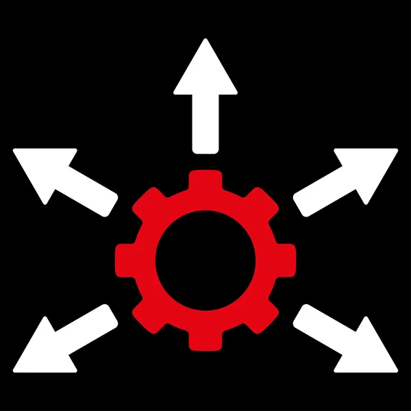 Icono plano de distribución de engranajes — Vector de stock