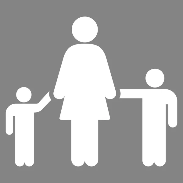 Moeder en kinderen pictogram — Stockvector