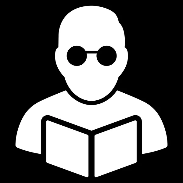 Icono del libro de lectura del estudiante — Vector de stock