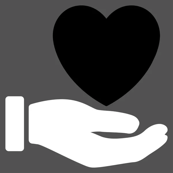 Ícone de caridade coração — Vetor de Stock