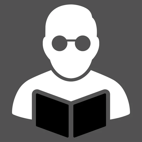 Icono del libro de lectura del estudiante — Vector de stock