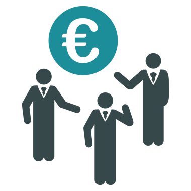 Euro tartışma düz simgesi