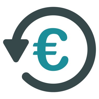 Euro indirim düz simgesi