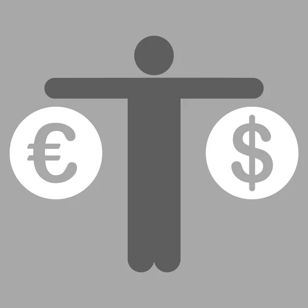 Vergelijk Dollar en Euro pictogram — Stockvector