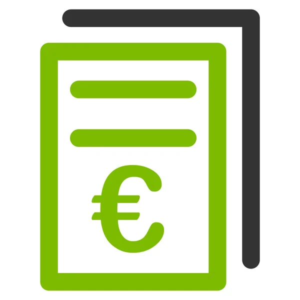 Icône des factures Euro — Image vectorielle