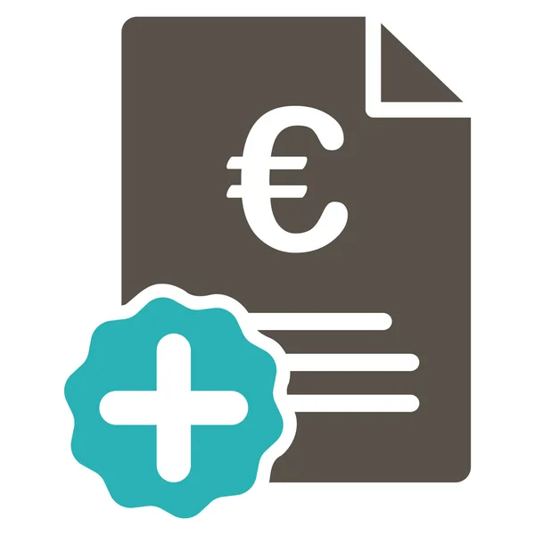Icono de factura médica euro — Vector de stock