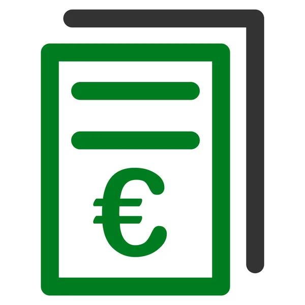 Icona Fatture Euro — Vettoriale Stock
