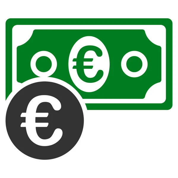 Euro készpénz pénz ikon — Stock Vector