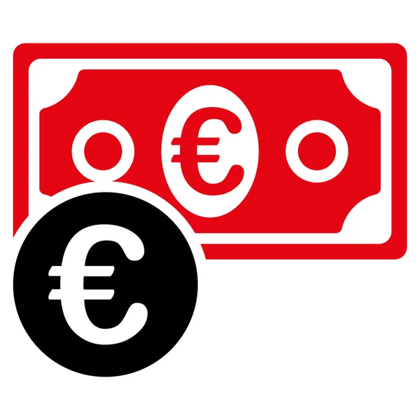 Euro pokladní peníze ploché ikony — Stockový vektor