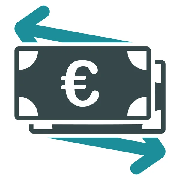 Ícone plano de transferência de dinheiro do euro —  Vetores de Stock