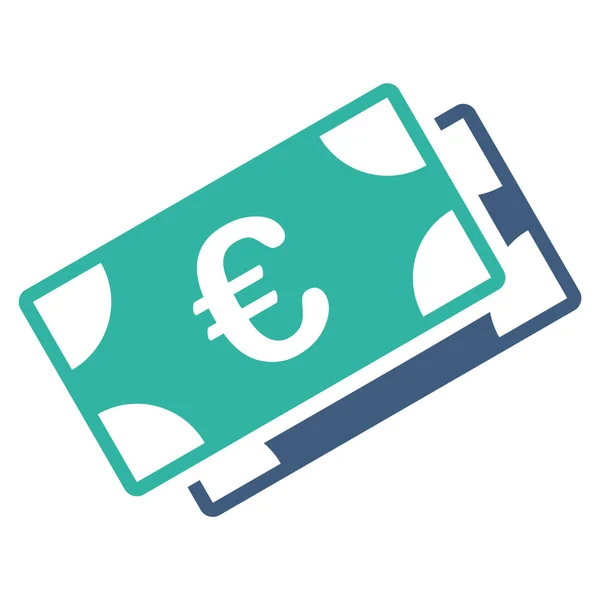 Euro Billetes Icono plano — Vector de stock