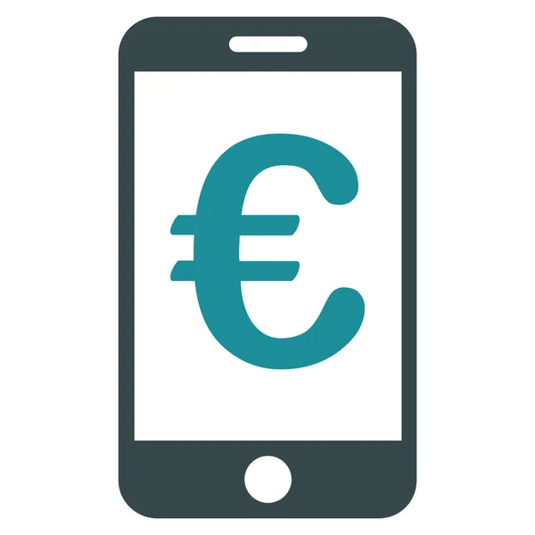 Euro Mobile Payment tasainen kuvake — vektorikuva