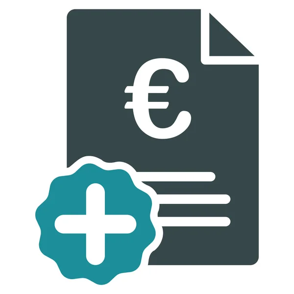 Euro Medical Invoice Flat Icon — Stock Vector