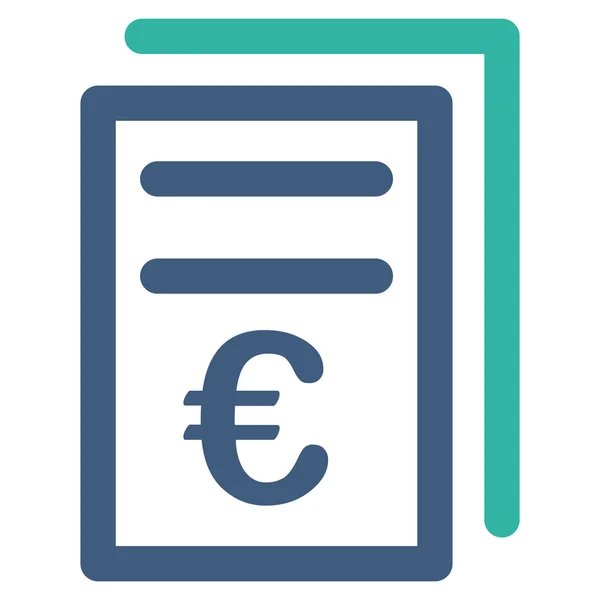 Eura faktury ploché ikony — Stockový vektor