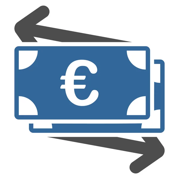 Euro transfert d'argent Icône plate — Image vectorielle