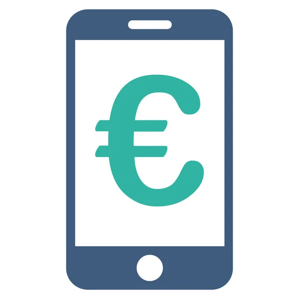 Euro icona di pagamento mobile — Vettoriale Stock