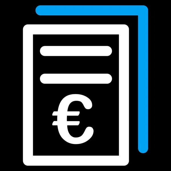 Icône des factures Euro — Image vectorielle