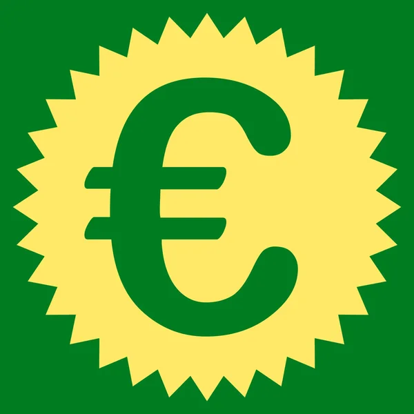 Ícone de selo de garantia do euro — Vetor de Stock