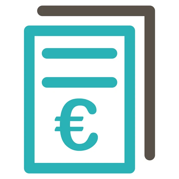 Euro Invoices Icon — Stock Vector