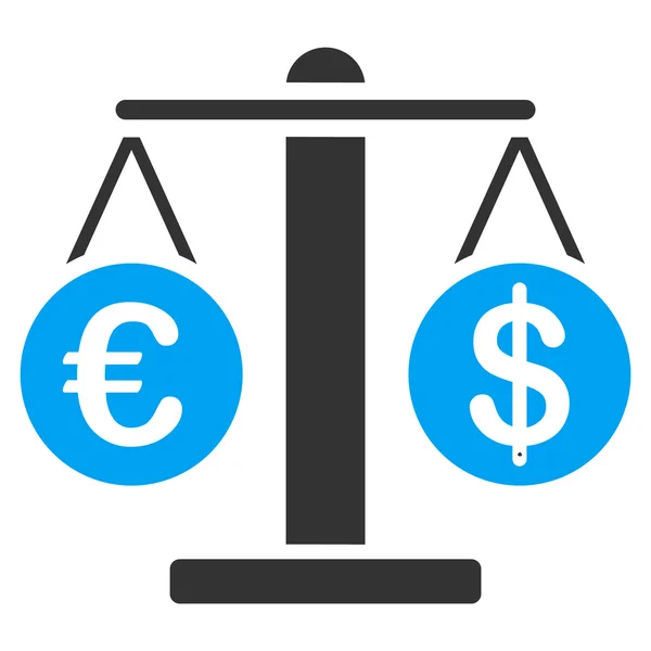 Euro en Dollar schalen pictogram — Stockvector