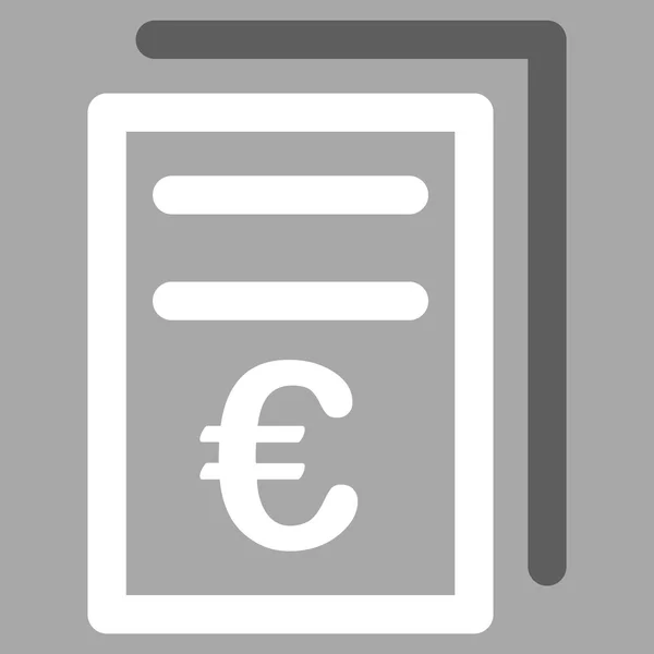 Ícone das facturas em euros —  Vetores de Stock