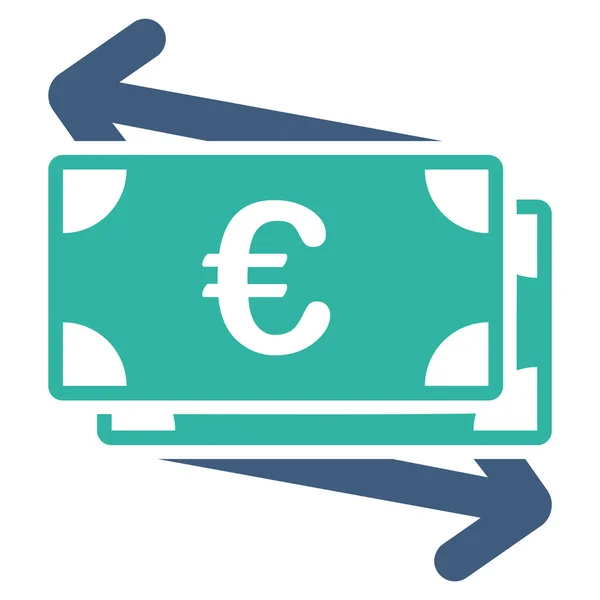 Ikon Transfer Uang Euro - Stok Vektor