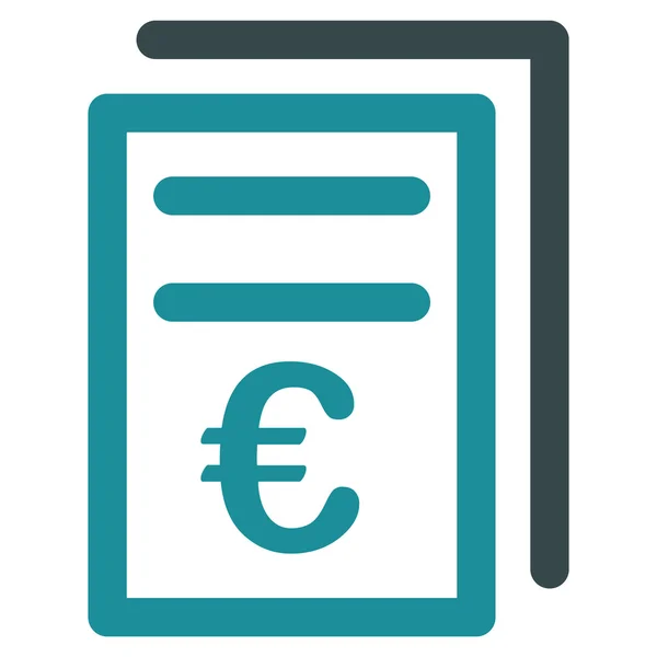 Euro Invoices Icon — Stock Vector