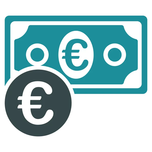 Euron kontanta pengar ikonen — Stock vektor