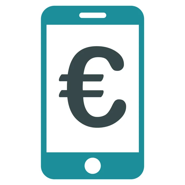 Значок мобильного платежа евро — стоковый вектор