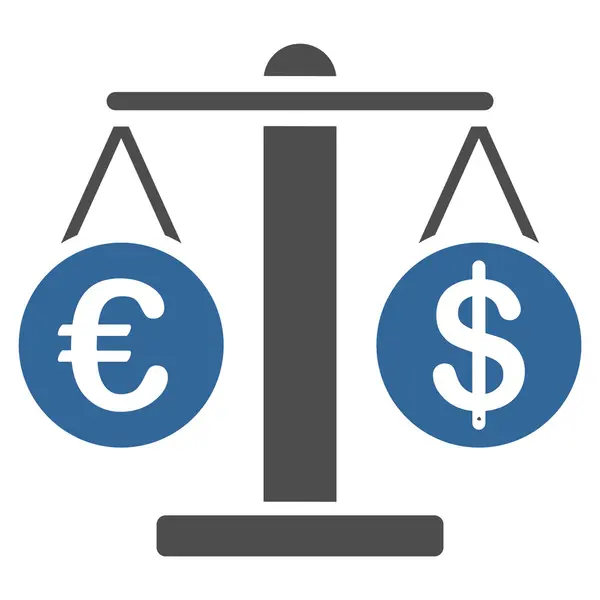 Euro en Dollar schalen pictogram — Stockvector